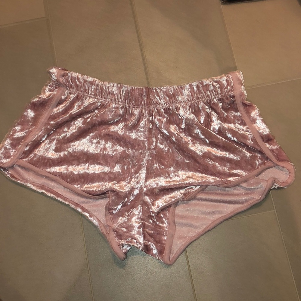 Pink velvet shorts!!!